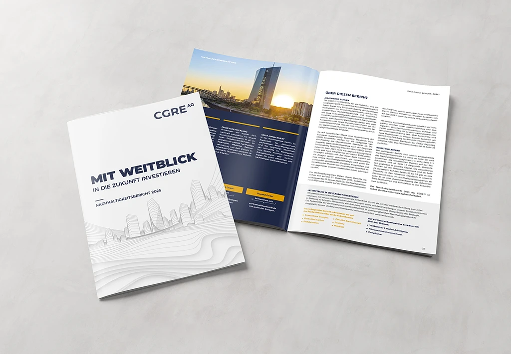 CGRE AG Nachhaltigkeitsbericht 2025 Mockup Deutsch